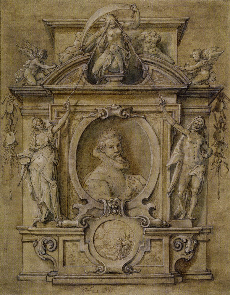 Pieter Isaacsz. - Cartouche Portrait of Hans von Aachen