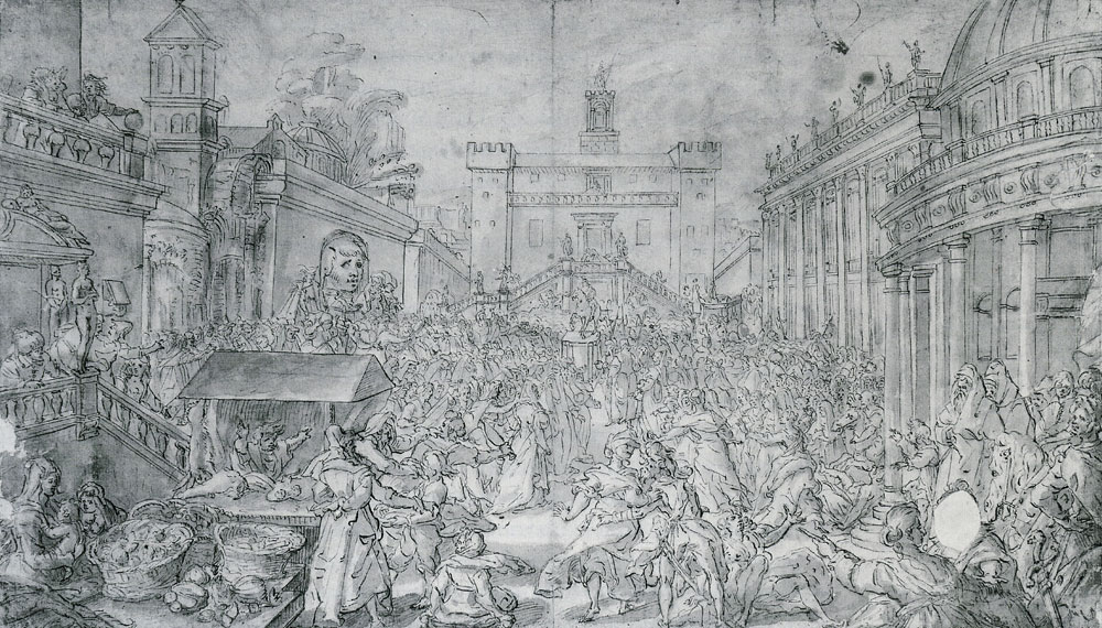 Pieter Isaacsz. - Uprising of the Women of Rome on the Capitol