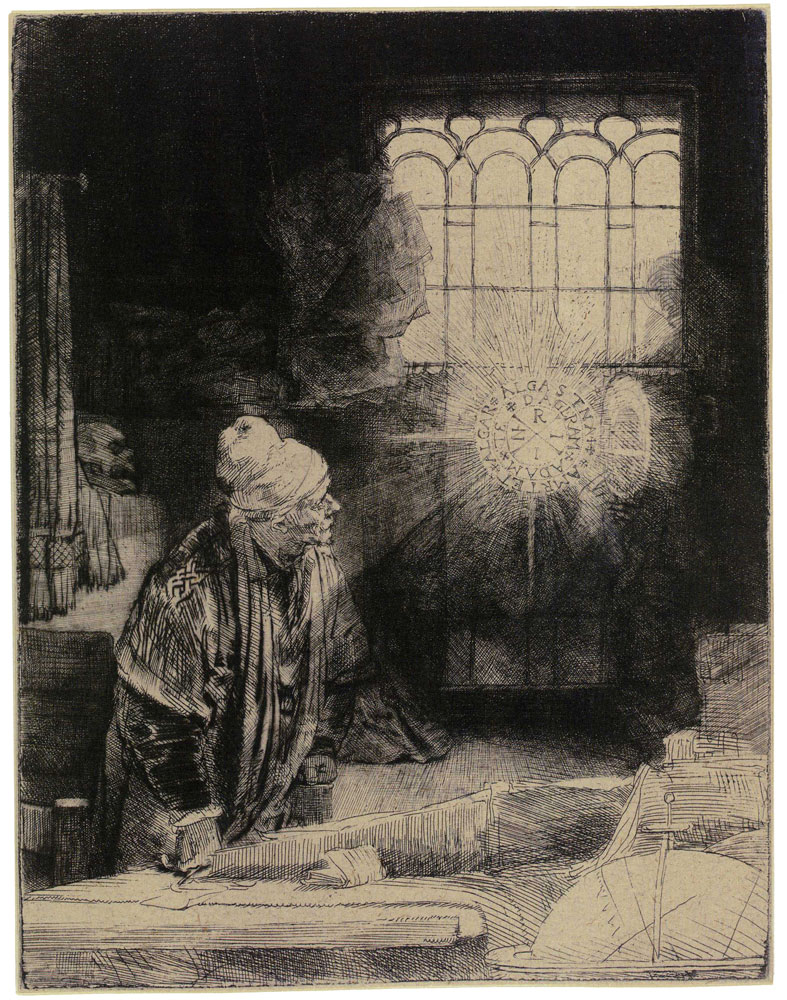 Rembrandt - A Scholar in his Study ('Faust')