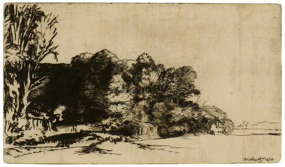 Rembrandt - Clump of trees with a vista