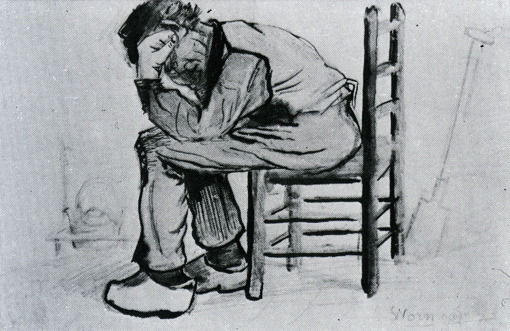 Vincent van Gogh - Peasant Sitting by the Fireplace