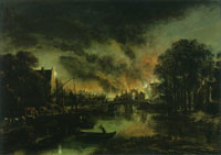Aert van der Neer Fire in a City