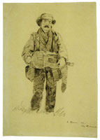 Edvard Munch Man with a Barrel Fiddle