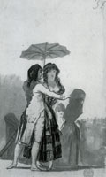 Francisco Goya Gallant Apraising a Maja with a Parasol on the Paseo
