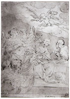 Pieter Isaacsz. Holy Family with Angels