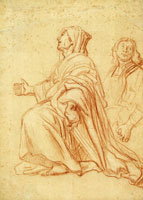 Pieter Lastman Woman Kneeling with a Young Man