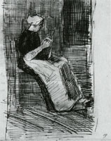 Vincent van Gogh Scheveningen Woman Knitting