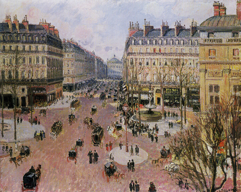 Camille Pissarro - Place du Théàtre Français, Afternoon Sun in Winter