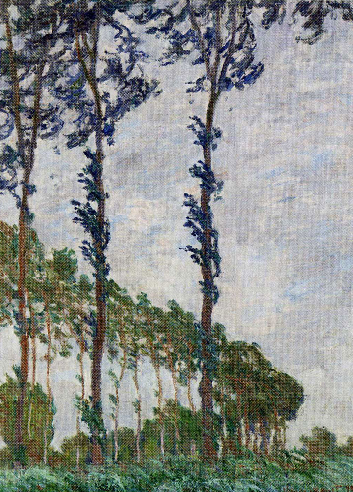 Claude Monet - Wind Effect, Sequence of Poplars