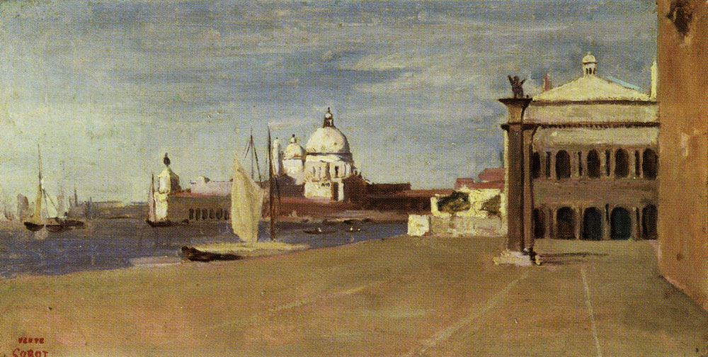 Jean-Baptiste-Camille Corot - View of the Grand Canal, Venice, from the Riva degli Schiavoni