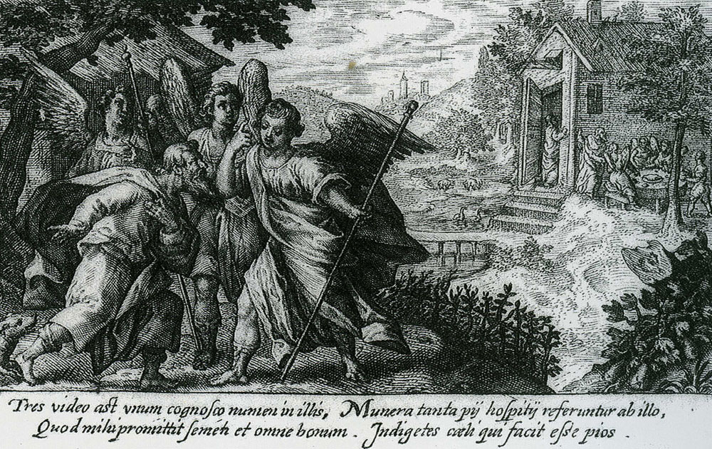 Crispijn de Passe the Elder - Abraham and the Three Angel