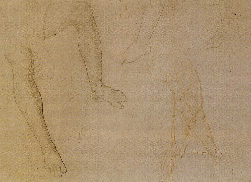 Edgar Degas - Studies of Legs and Feet and of a Figure