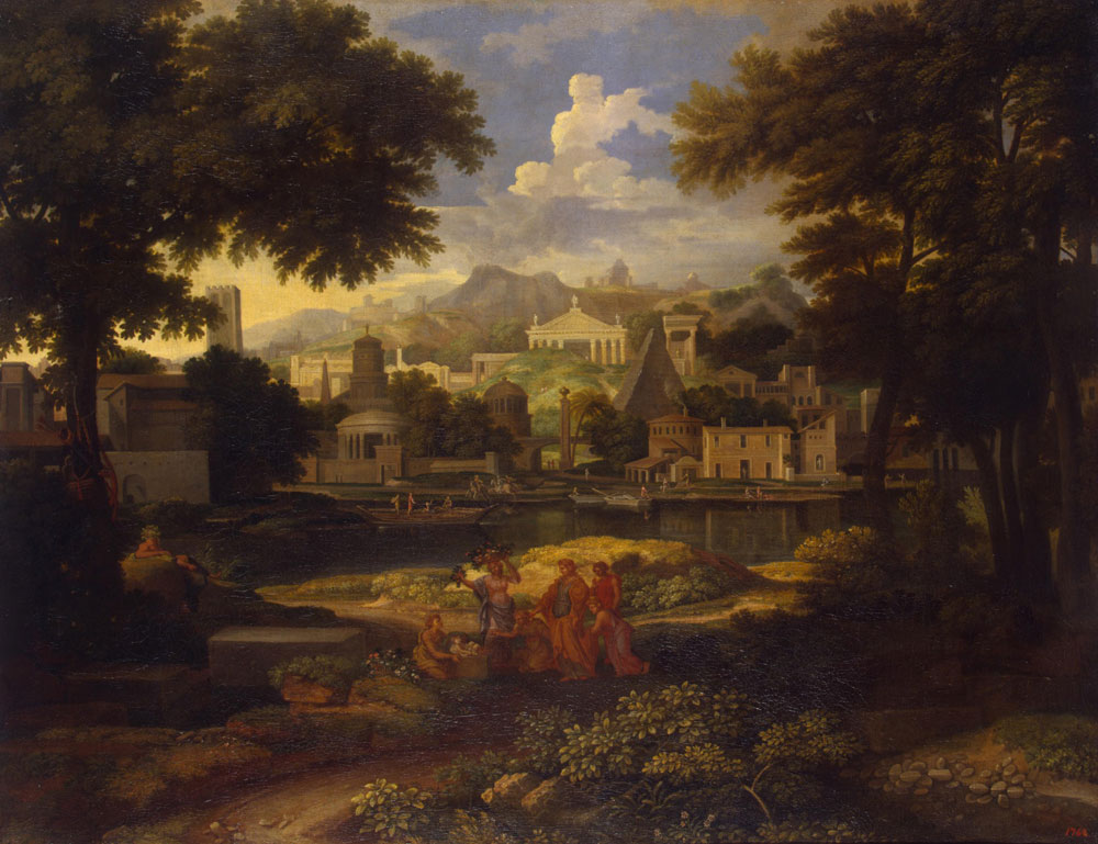 Etienne Allegrain - Landscape with Moses Saved from the River Nile