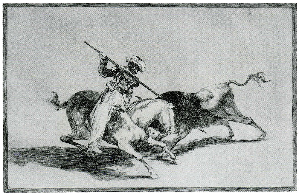 Francisco Goya - The Courageous Moor Gazul Was the First Who Speared Bulls According to Rules