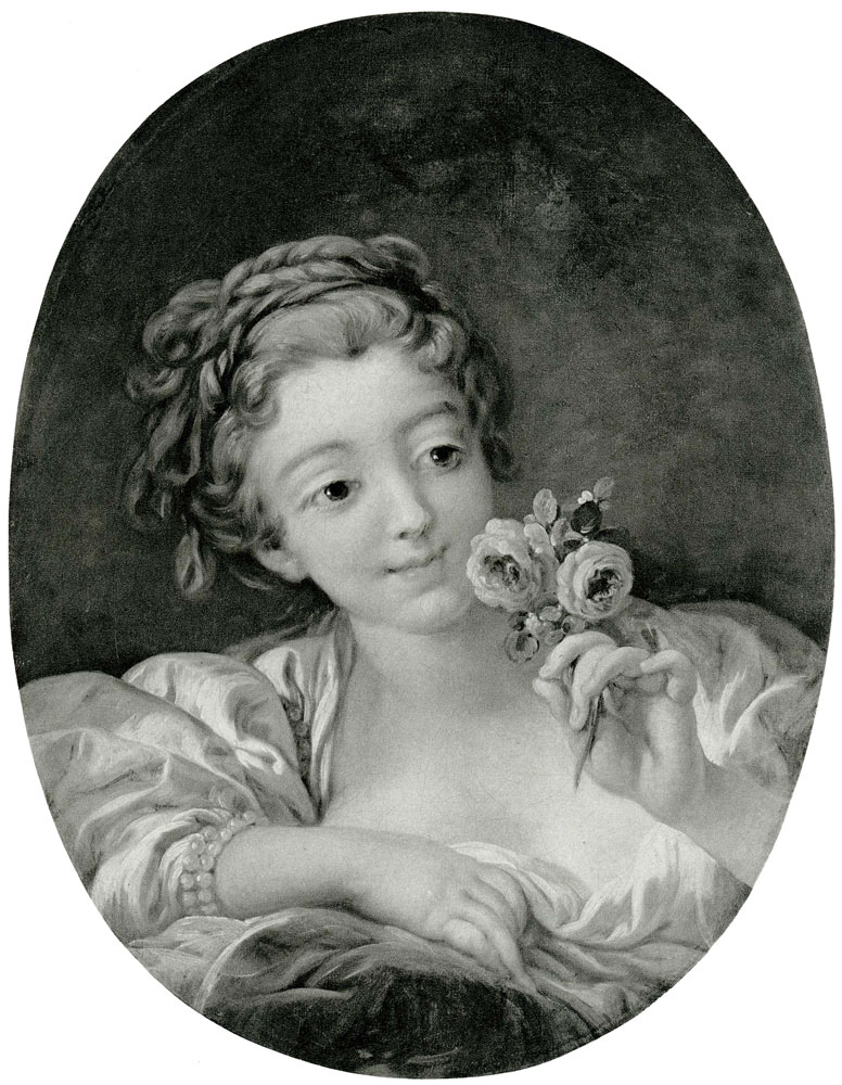 Workshop of François Boucher - Girl with Roses