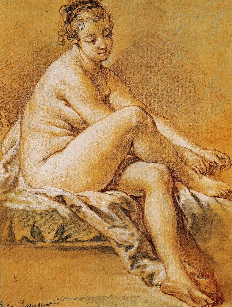 François Boucher - Seated Nude