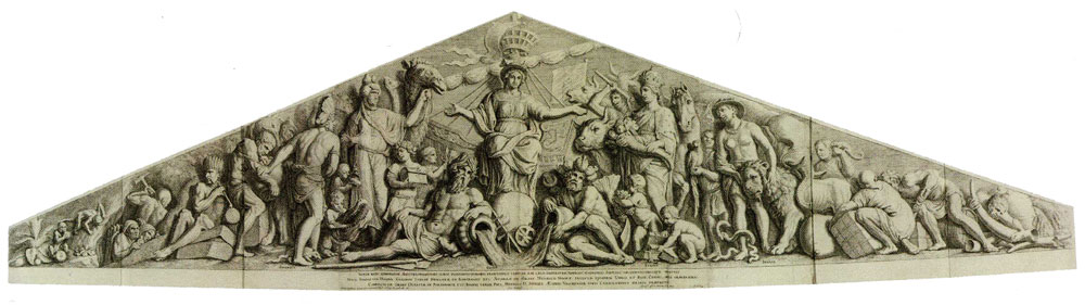 Hubert Quellinus after Artus Quellinus - The Tympanum of the Rear Side of the Amsterdam Town Hall
