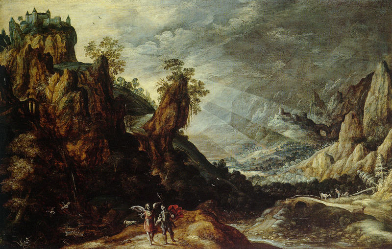 Kerstiaen de Keuninck - Landscape with Tobias and the Angel