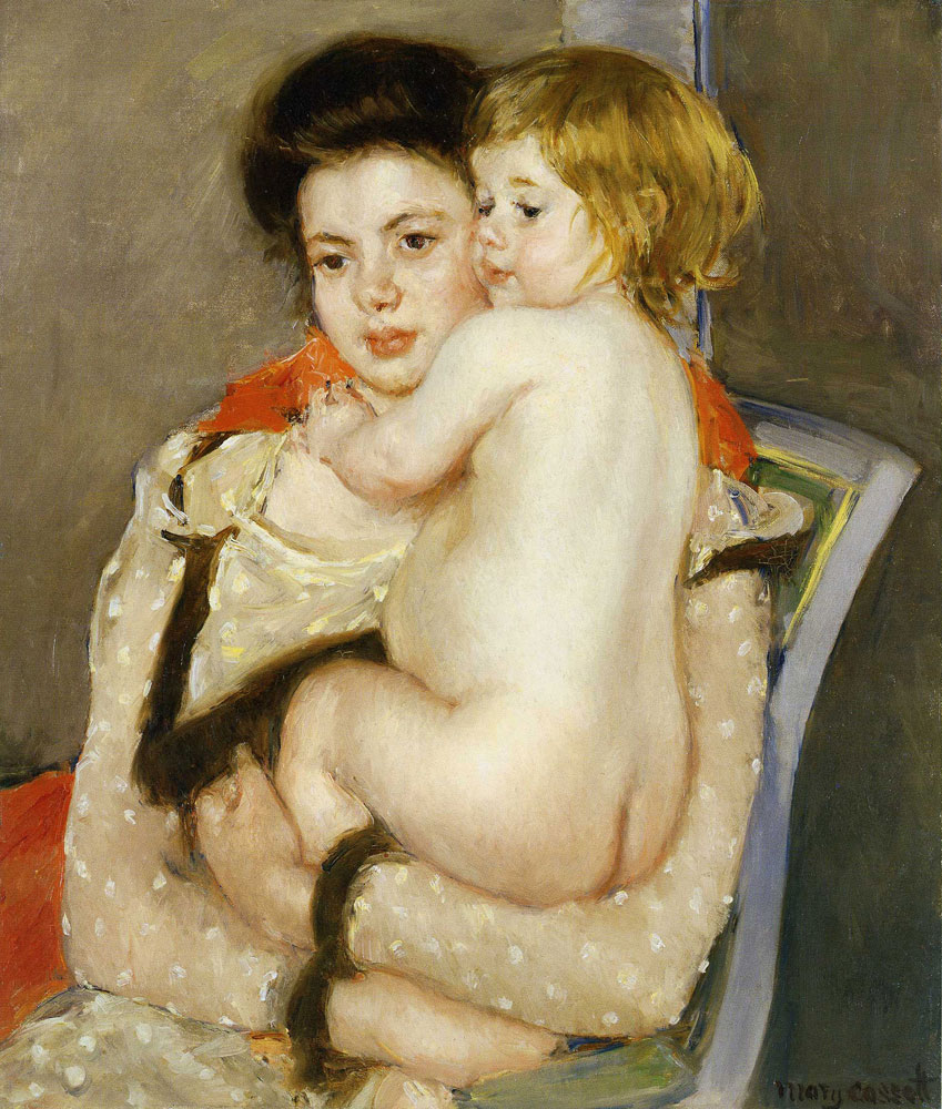 Mary Cassatt - Reine Lefebvre Holding a Nude Baby