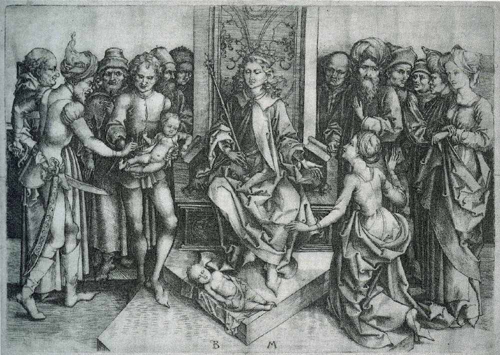 Monogrammist BM after Martin Schongauer - The Judgement of Solomon