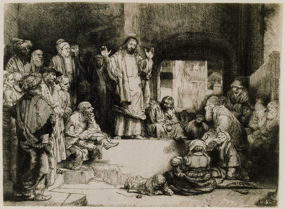 Rembrandt - Christ preaching