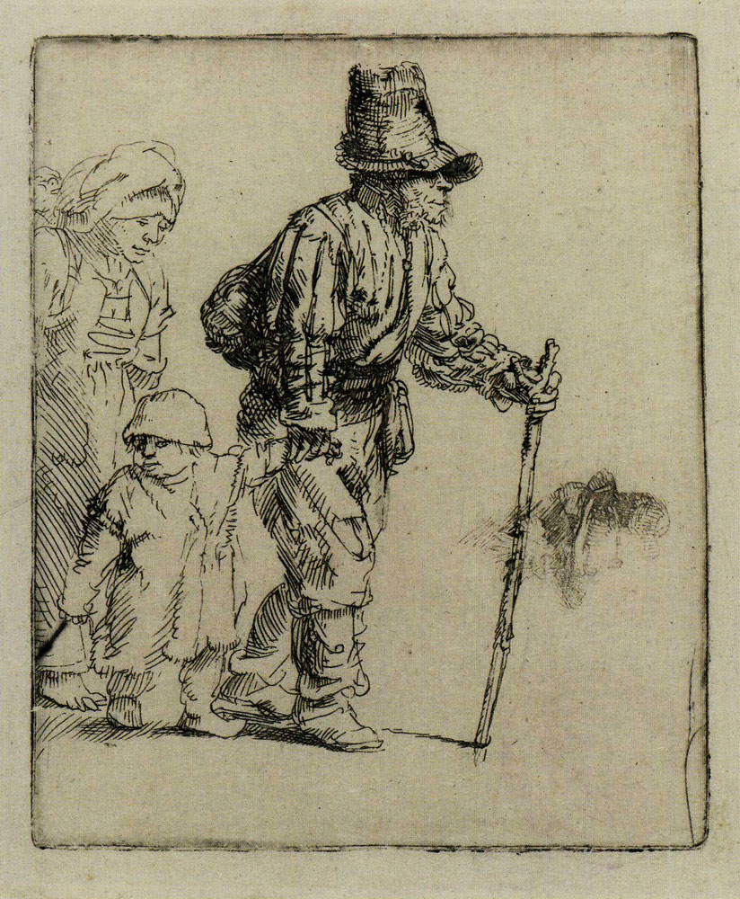 Rembrandt - Peasant family on the tramp