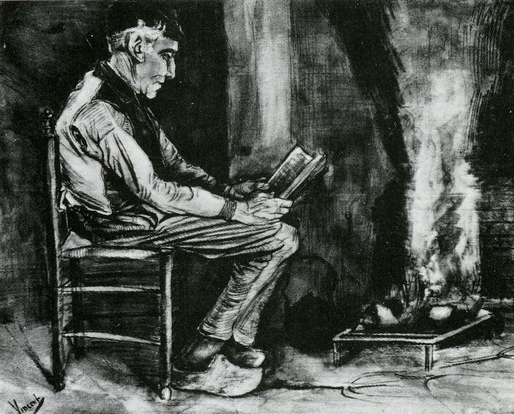 Vincent van Gogh - Farmer Sitting at the Fireside, Reading
