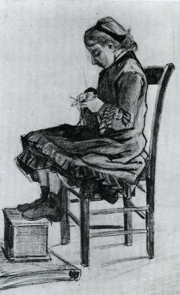 Vincent van Gogh - Girl Sitting, Knitting