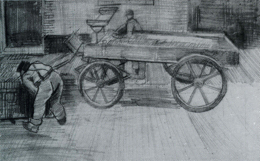 Vincent van Gogh - Two Men with a Four-Wheeled Wagon