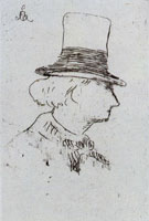 Edouard Manet Baudelaire with a Hat, in Profile I