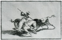 Francisco Goya The Courageous Moor Gazul Was the First Who Speared Bulls According to Rules