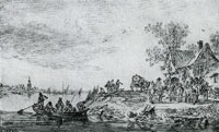 Jan van Goyen River Landscape with Inn