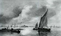 Jan van Goyen Ships on the Schelde near Fort Rammekens