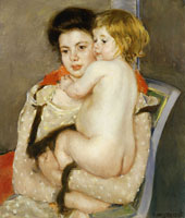 Mary Cassatt Reine Lefebvre Holding a Nude Baby