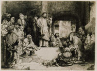 Rembrandt Christ preaching