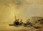 Richard Parkes Bonington Boats on the Shore of Normandy
