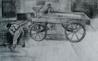 Vincent van Gogh Two Men with a Four-Wheeled Wagon