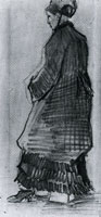 Vincent van Gogh Woman with Hat, Coat, and Pleated Dress