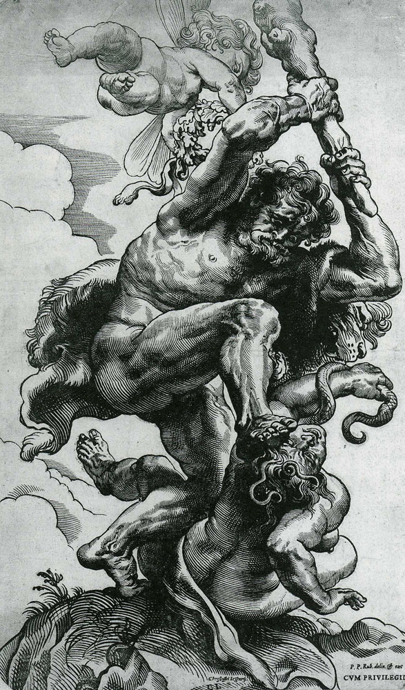 Christoffel Jegher after Peter Paul Rubens - Virtue Overcoming the Hydra (Envoy)