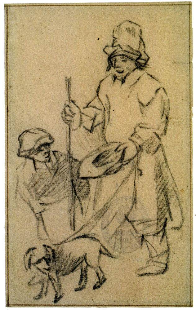 Copy after Rembrandt - A Blind Man with a Boy and a Dog