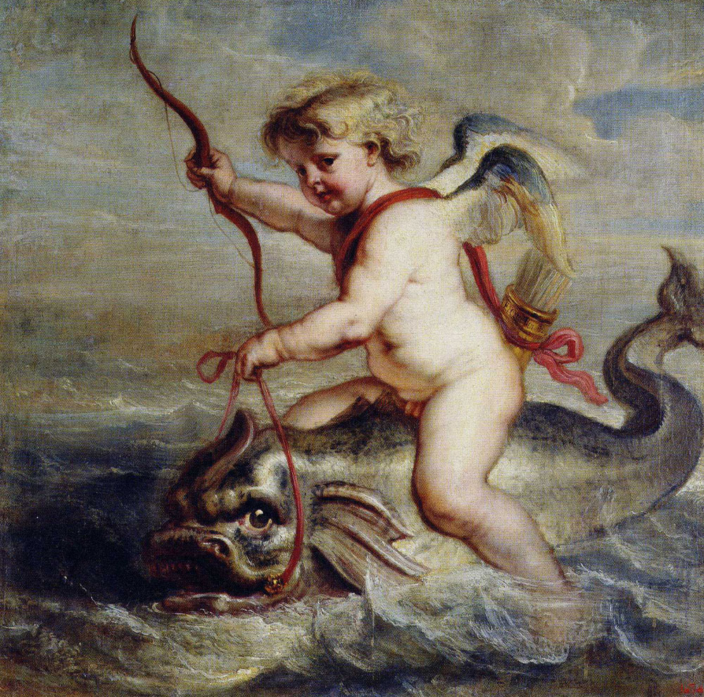 Erasmus Quellinus after Peter Paul Rubens - Cupid Riding a Dolphin