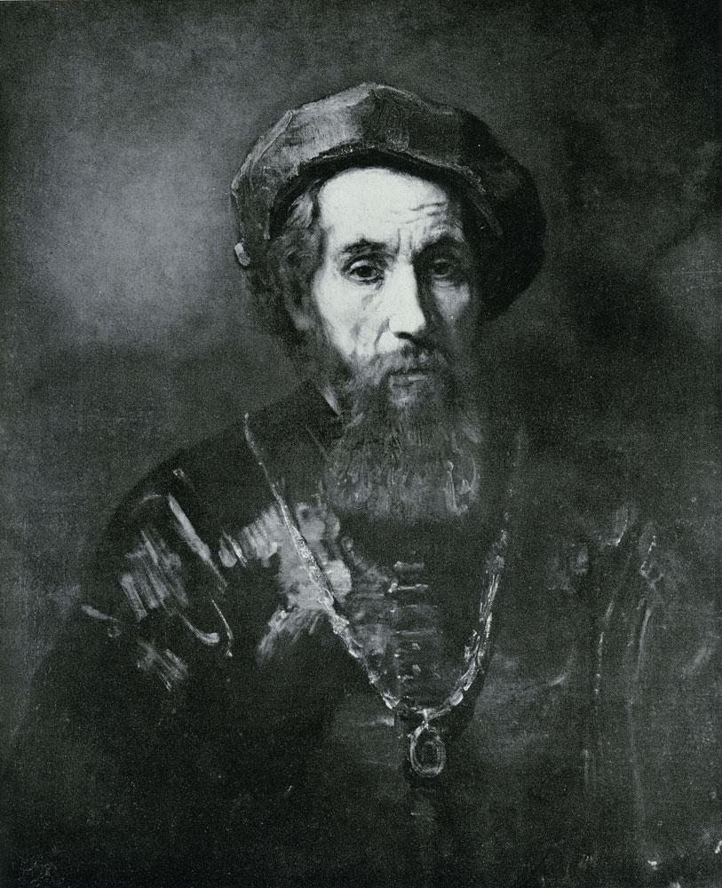 Formerly attributed to Rembrandt - Old man with Gold Chain