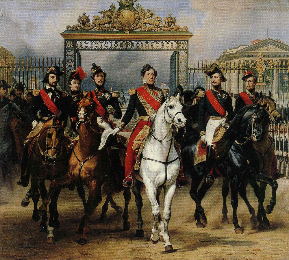 Horace Vernet - Louis-Philippe and His Sons Riding Out from the Château de Versailles