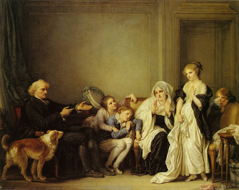 Jean-Baptiste Greuze - A Visit to the Priest