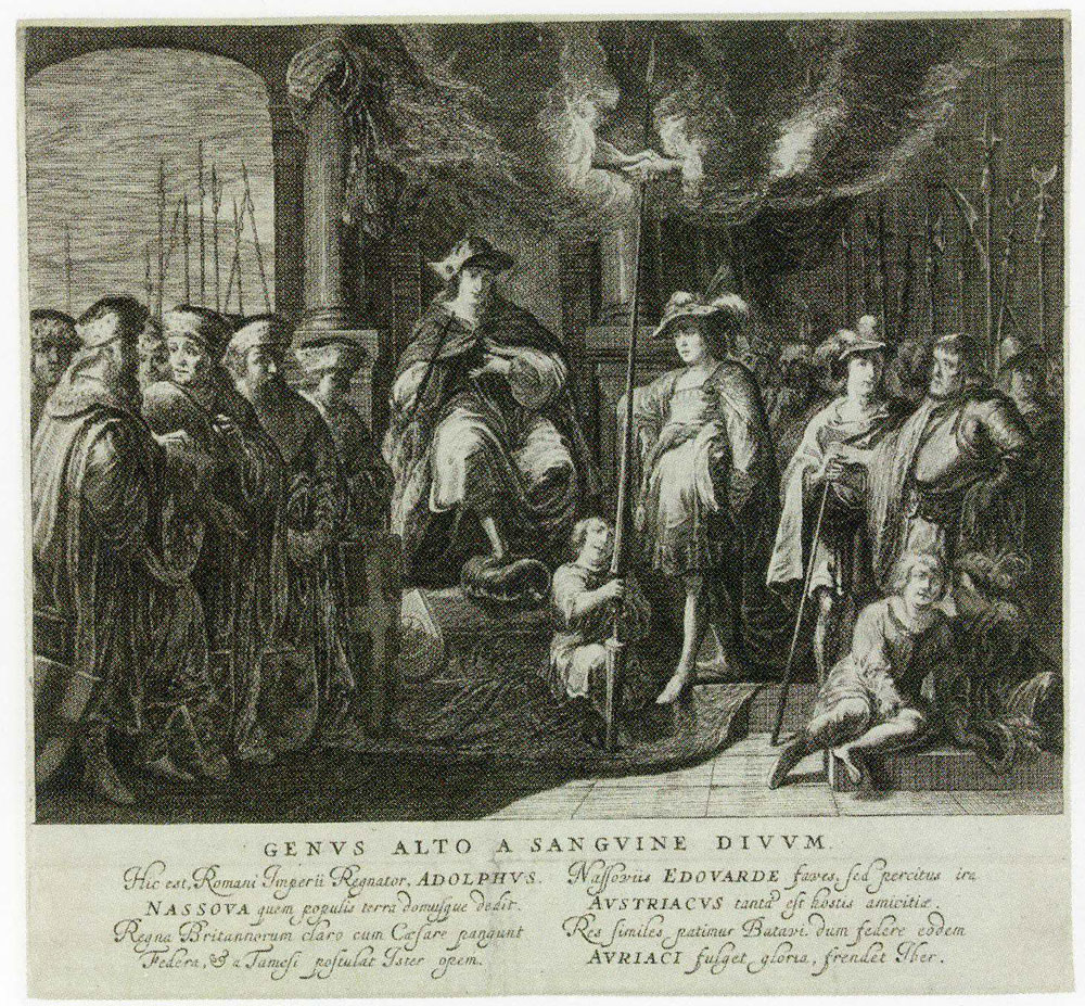 Pieter Nolpe after Jan Baptist Weenix - The Treaty between Adolf van Nassau and Edward I