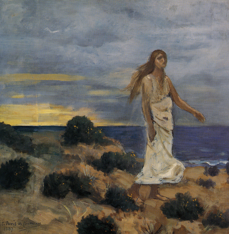 Pierre Cecile Puvis de Chavannes - Mad Woman at the Edge of the Sea