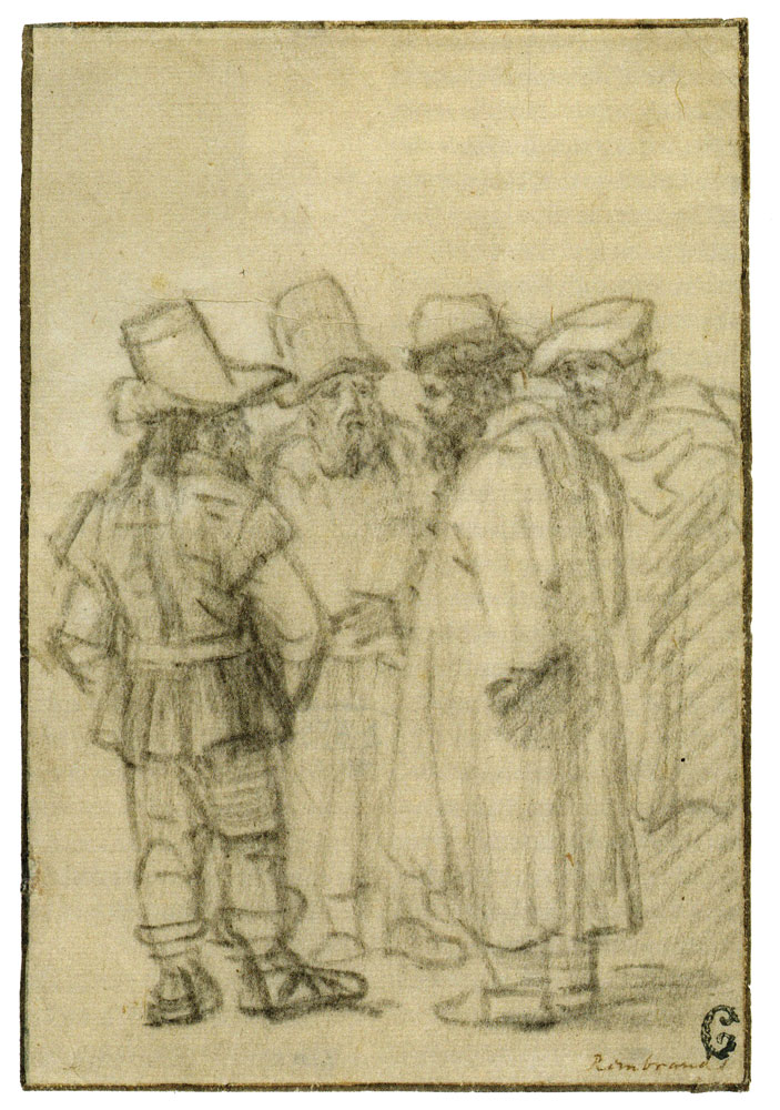 Rembrandt - Four Standing Men in Hats