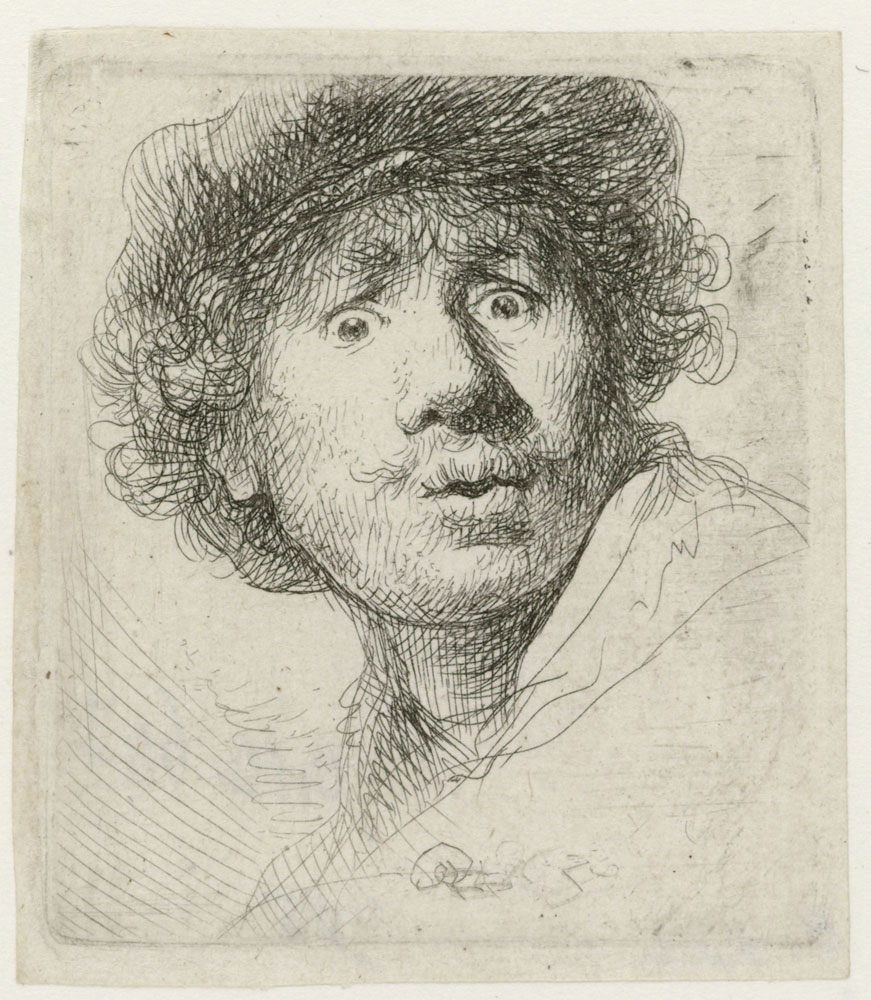 Rembrandt - Self-Portrait, Open Mouthed