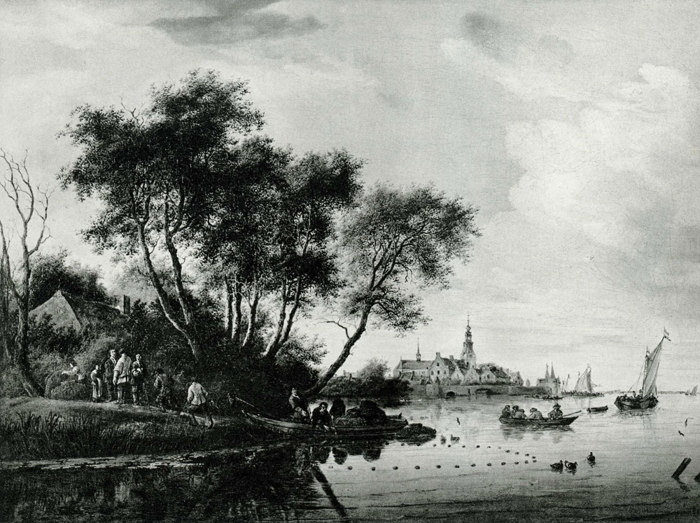 Salomon van Ruysdael - River Scene with Men Dragging a Net