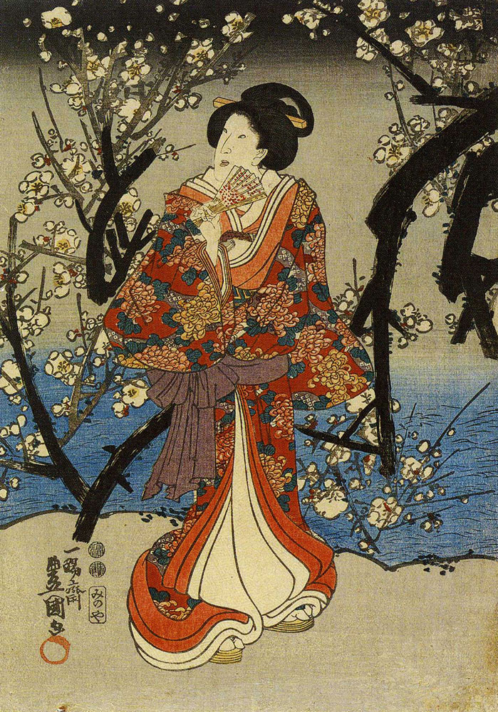 Utagawa Kunisada - Viewing the Plum Blossoms
